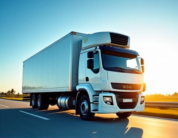Refrigerated cold chain truck for perishables transport in Florida